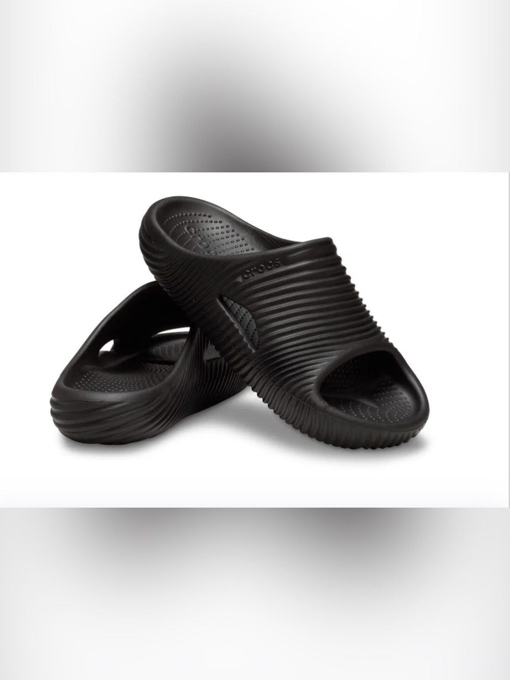 Crocs Mellow Tide Recovery Women’s Slip On Black Slides (Size 7) - Picture 3 of 10